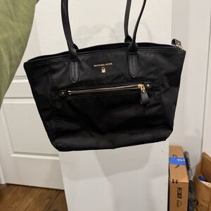 Michael Kors Black Tote with Gold Accents